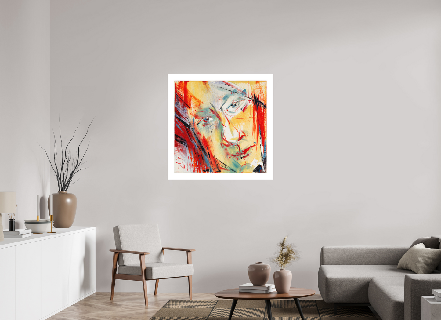 100 x 100 cm, Hahnemühle Photo Rag Bright White Abstraktes Portrait 1 - Fine Art Print