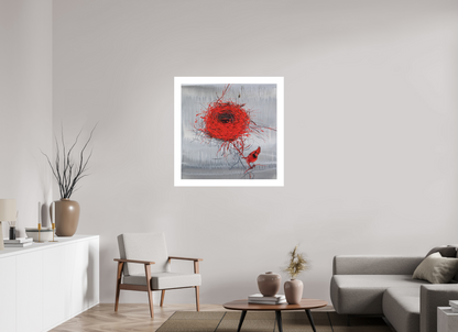 100 x 100 cm, Hahnemühle German Etching Roter Kardinal - Fine Art Print