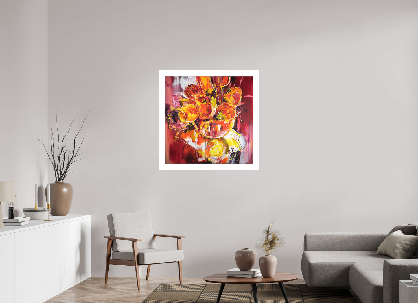 100 x 100 cm, Hahnemühle Photo Rag Bright White Tulpen in Vase - Fine Art Print