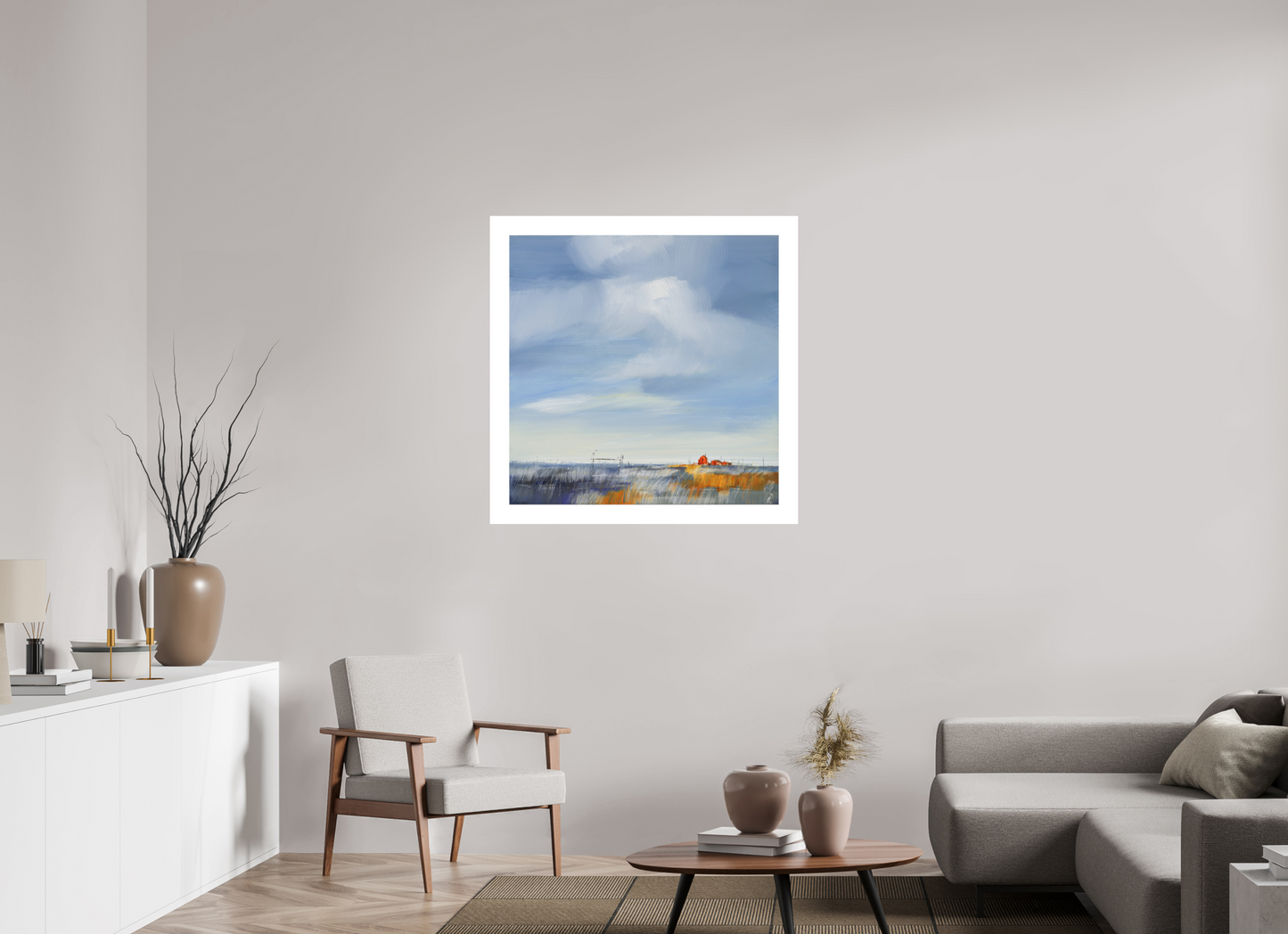 100 x 100 cm, Hahnemühle Photo Rag Bright White Rote Häuser - Fine Art Print