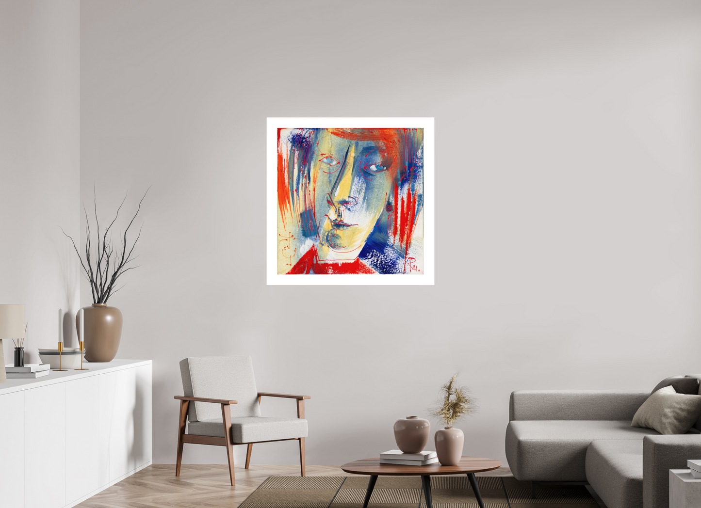 100 x 100 cm, Hahnemühle Photo Rag Bright White Abstraktes Portrait 2 - Fine Art Print
