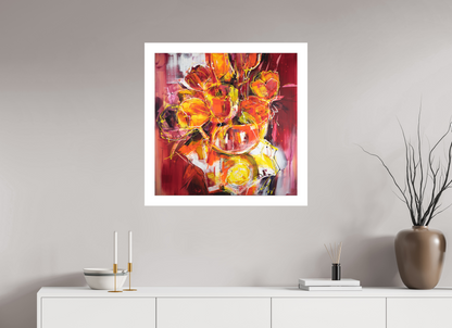 80 x 80 cm, Hahnemühle Photo Rag Bright White Tulpen in Vase - Fine Art Print