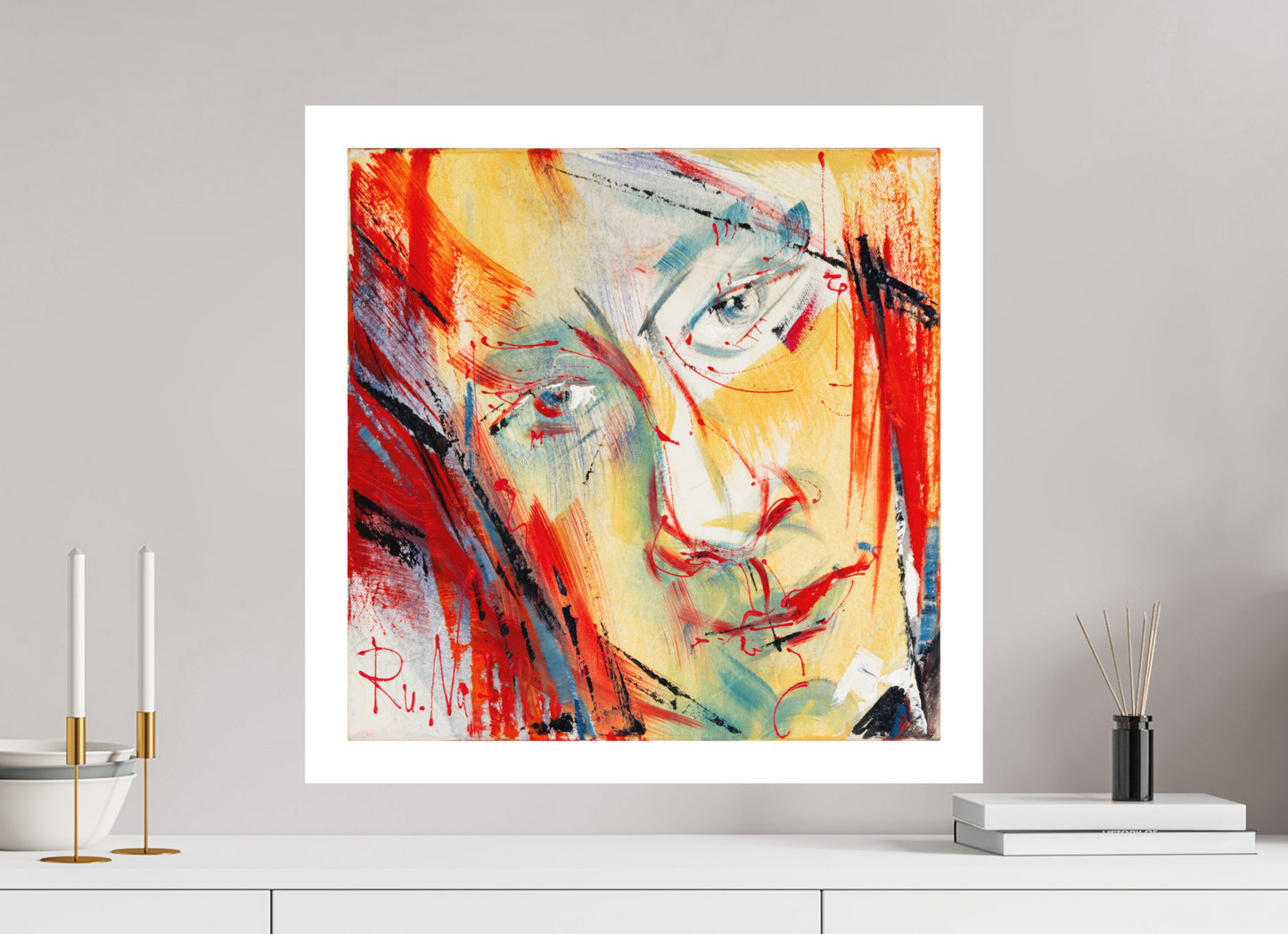 60 x 60 cm, Hahnemühle Photo Rag Bright White Abstraktes Portrait 1 - Fine Art Print