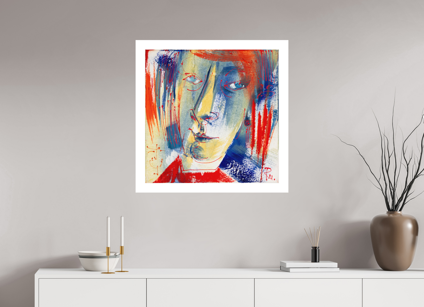 80 x 80 cm, Hahnemühle Photo Rag Bright White Abstraktes Portrait 2 - Fine Art Print