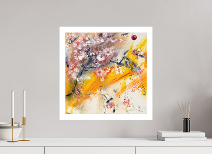 50 x 50 cm, Hahnemühle German Etching Kirschblüte Klein 2 - Fine Art Print