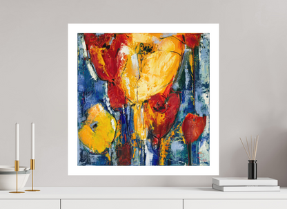 60 x 60 cm, Hahnemühle German Etching Tulpen Abstrakt 1 - Fine Art Print