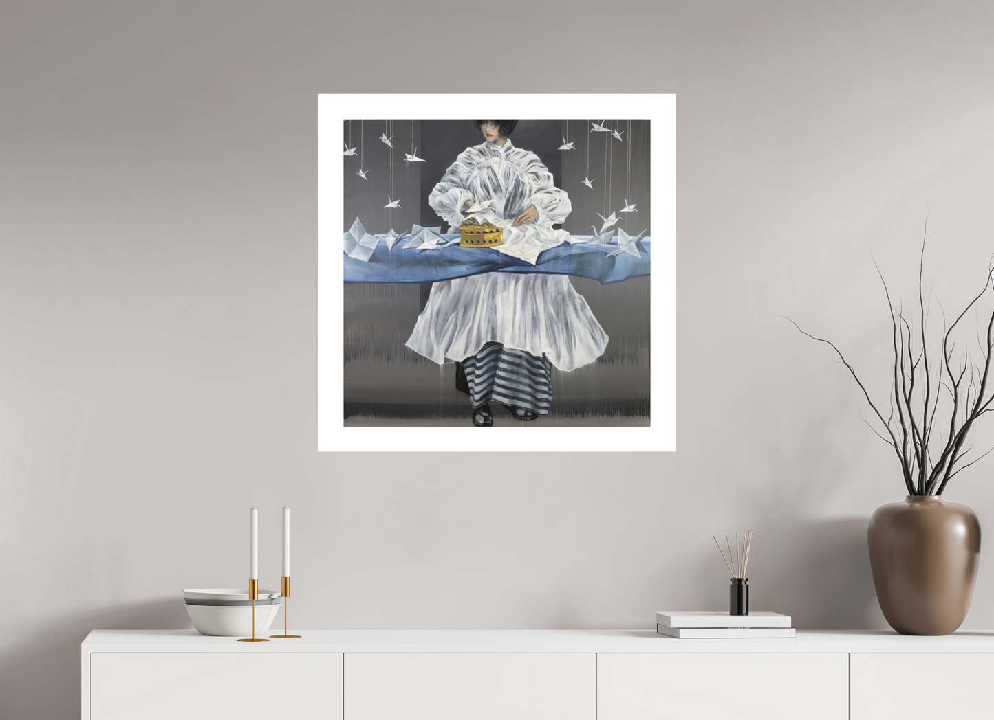 80 x 80 cm, Hahnemühle German Etching Büglerin - Fine Art Print