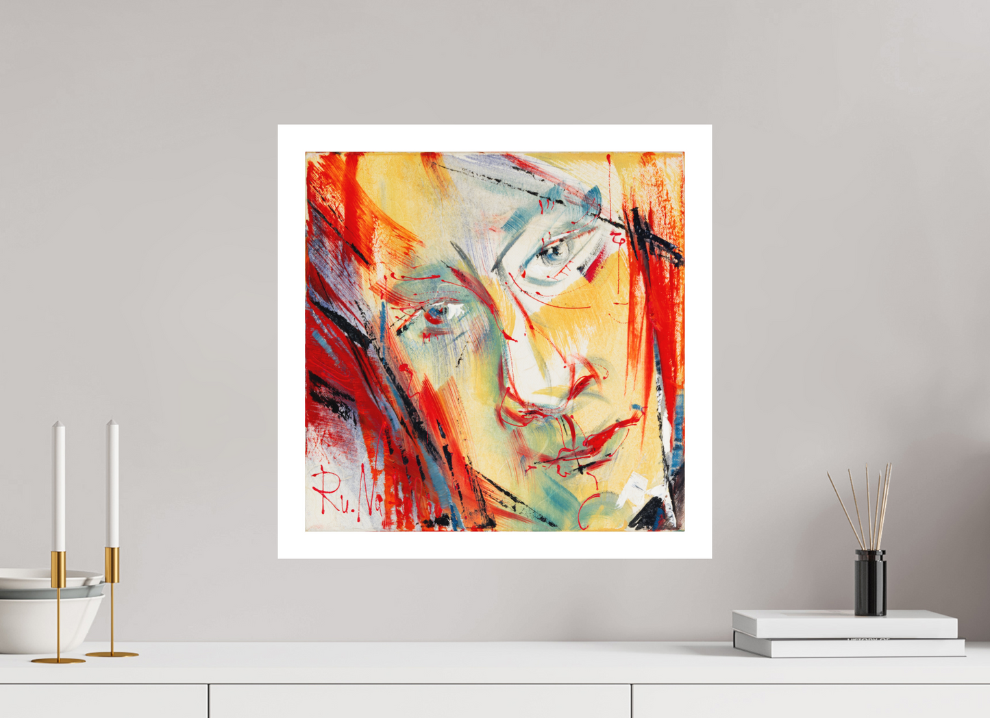 50 x 50 cm, Hahnemühle Photo Rag Bright White Abstraktes Portrait 1 - Fine Art Print