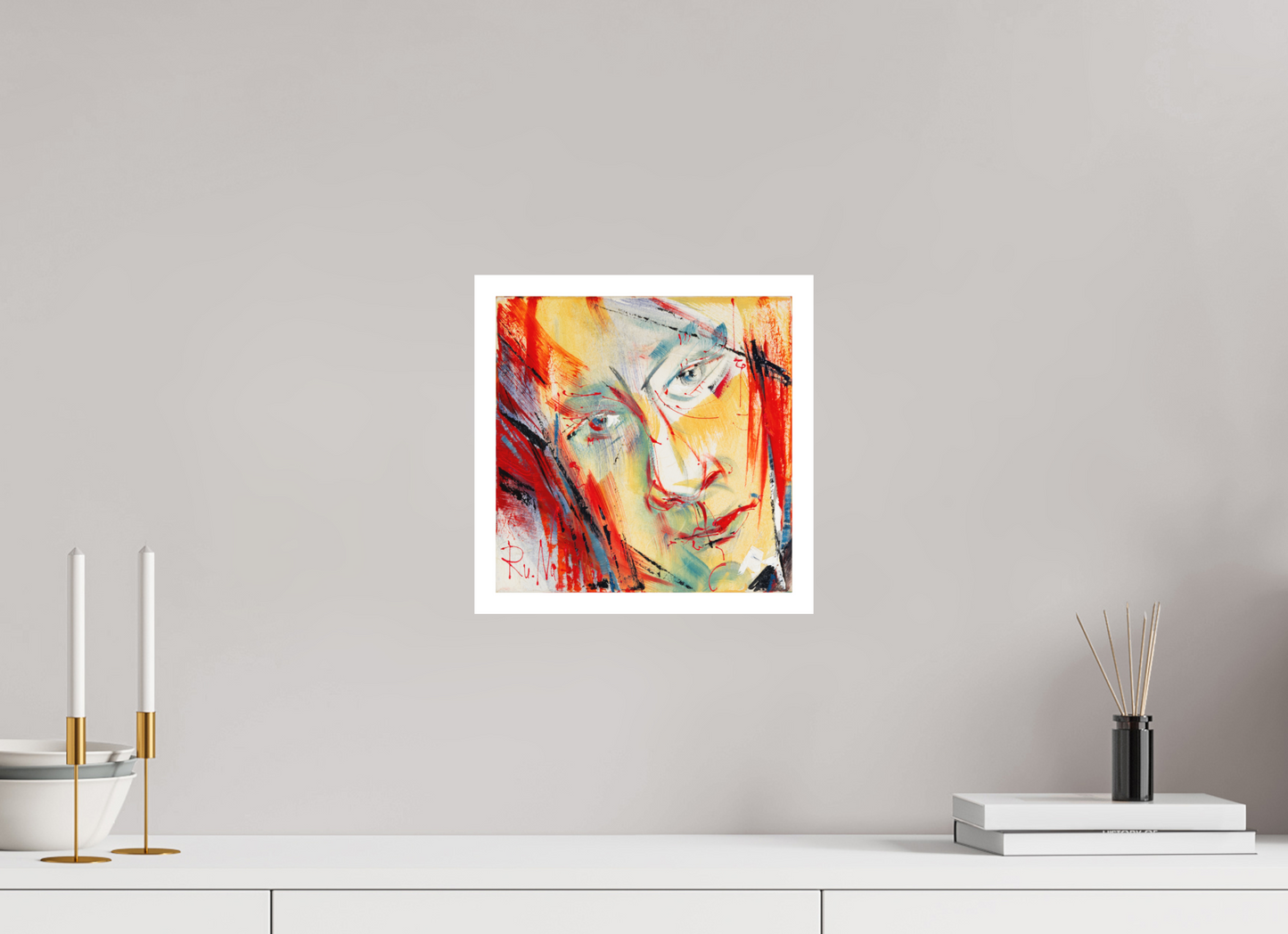 30 x 30 cm, Hahnemühle Photo Rag Bright White Abstraktes Portrait 1 - Fine Art Print