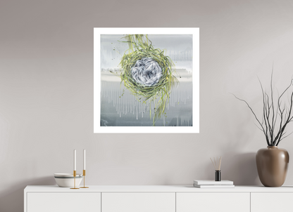 80 x 80 cm, Hahnemühle German Etching Nest gefüllt