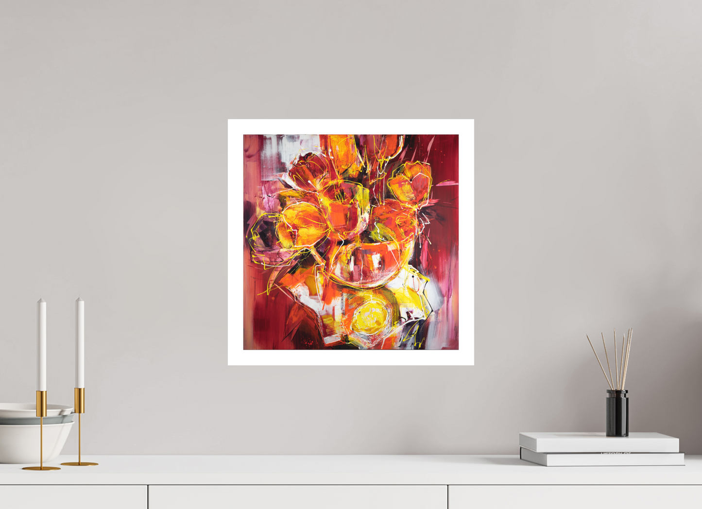 40 x 40 cm, Hahnemühle Photo Rag Bright White Tulpen in Vase - Fine Art Print