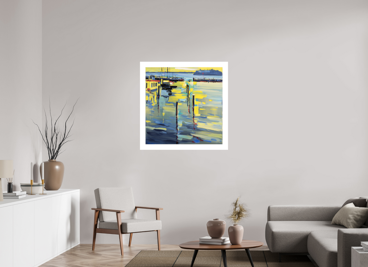 100 x 100 cm, Hahnemühle German Etching Gelbe Farbnuance - Fine Art Print