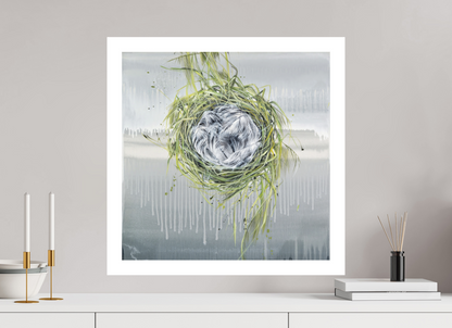 60 x 60 cm, Hahnemühle German Etching Nest gefüllt