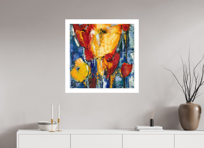 80 x 80 cm, Hahnemühle German Etching Tulpen Abstrakt 1 - Fine Art Print