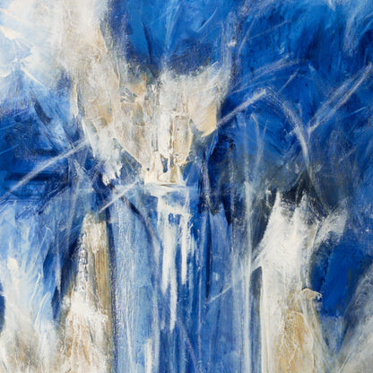 Blaue Blumen in blauer Vase Bild 3