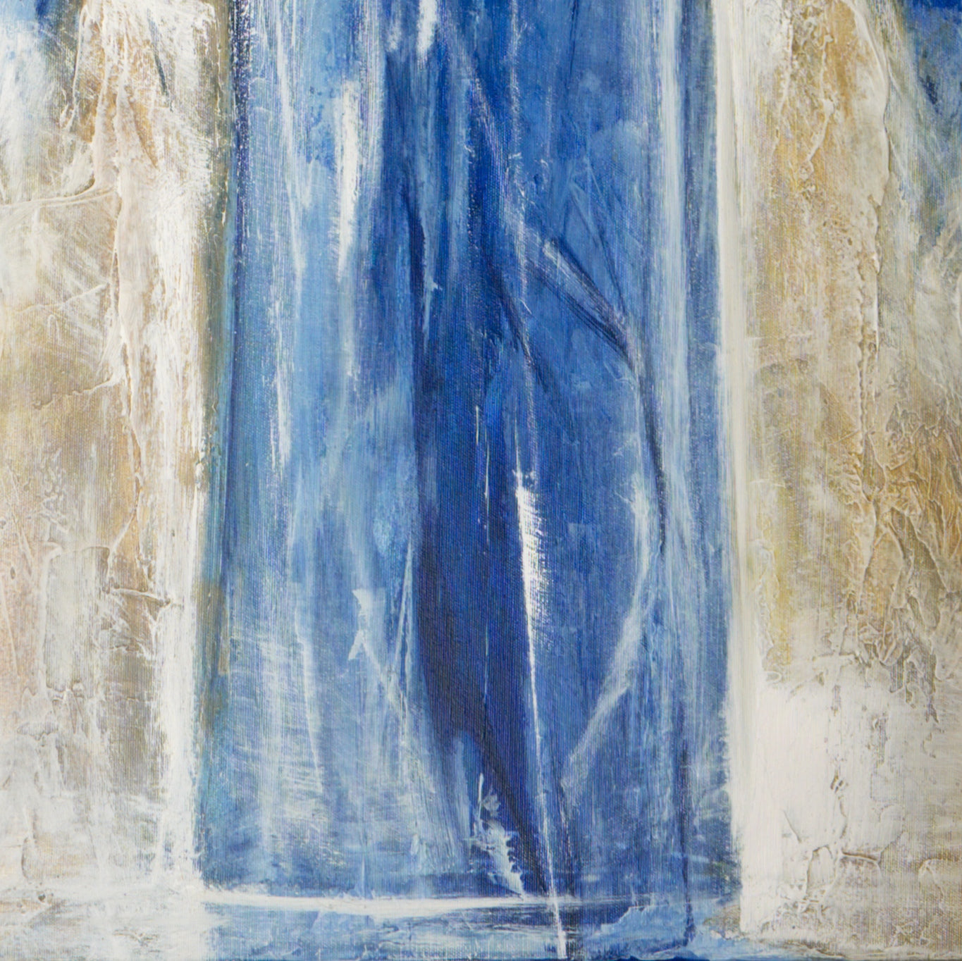 Blaue Blumen in blauer Vase Bild 5