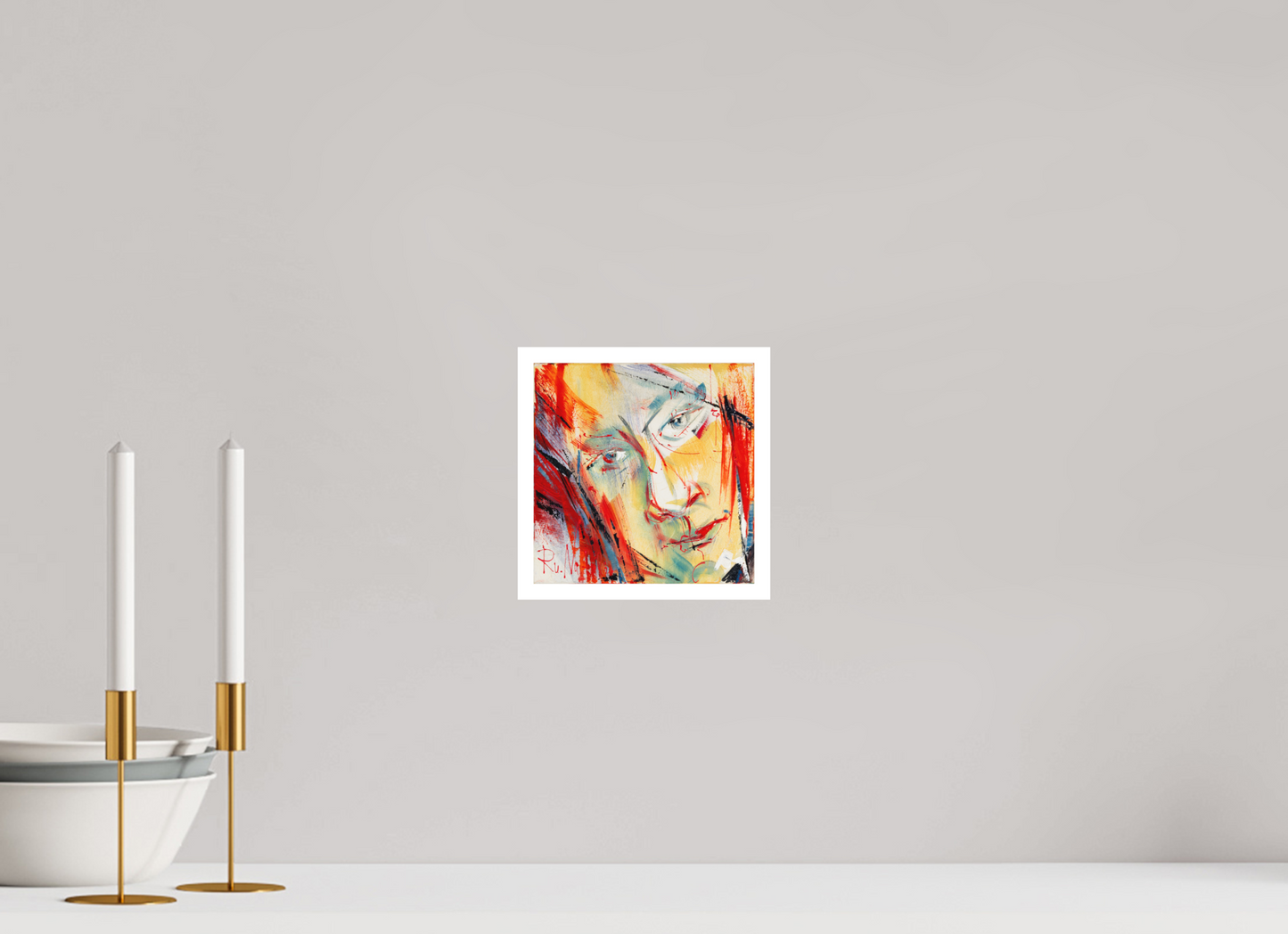 20 x 20 cm, Hahnemühle Photo Rag Bright White Abstraktes Portrait 1 - Fine Art Print