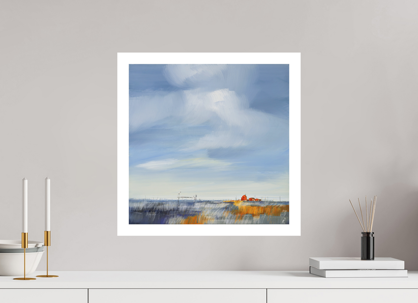 50 x 50 cm, Hahnemühle Photo Rag Bright White Rote Häuser - Fine Art Print