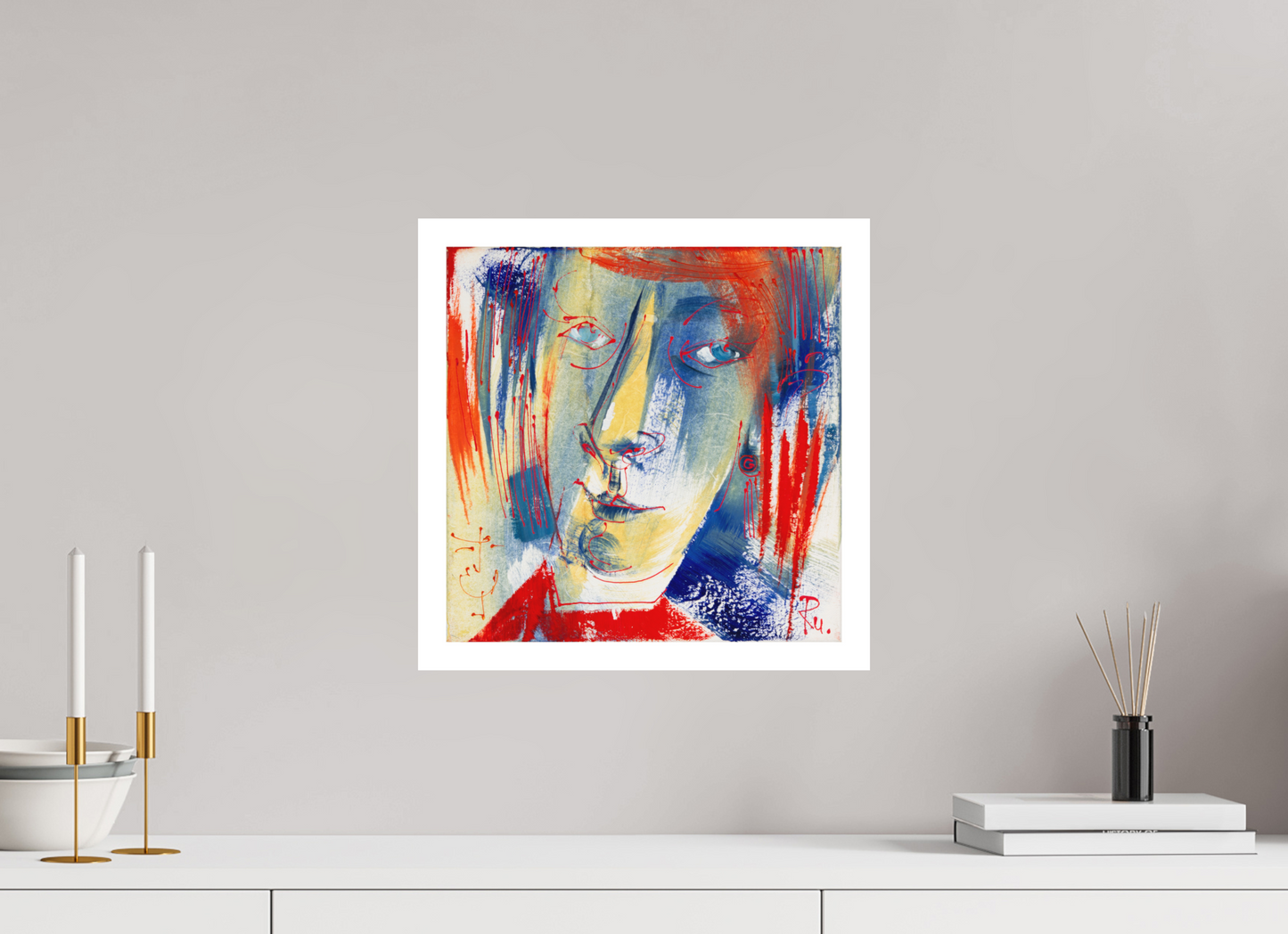 40 x 40 cm, Hahnemühle Photo Rag Bright White Abstraktes Portrait 2 - Fine Art Print