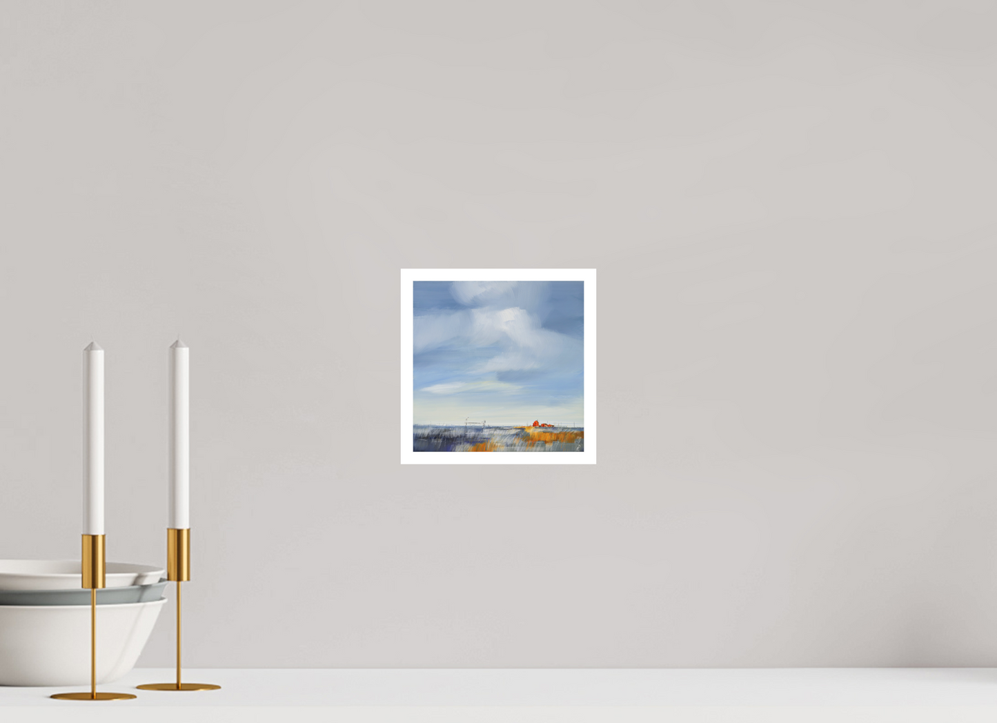 20 x 20 cm, Hahnemühle Photo Rag Bright White Rote Häuser - Fine Art Print