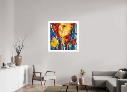 100 x 100 cm, Hahnemühle German Etching Tulpen Abstrakt 1 - Fine Art Print