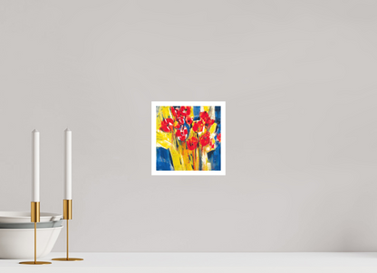 20 x 20 cm, Hahnemühle German Etching Rote Tulpen in Packpapier - Fine Art Print