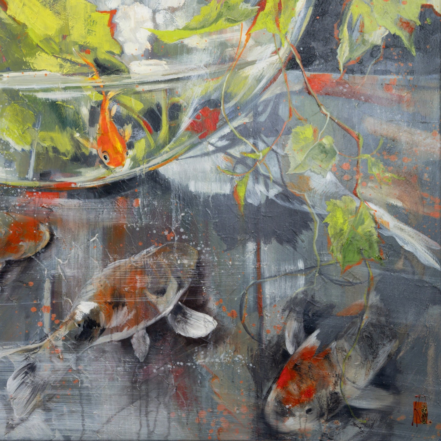 Glasschale und Fische Bild 4