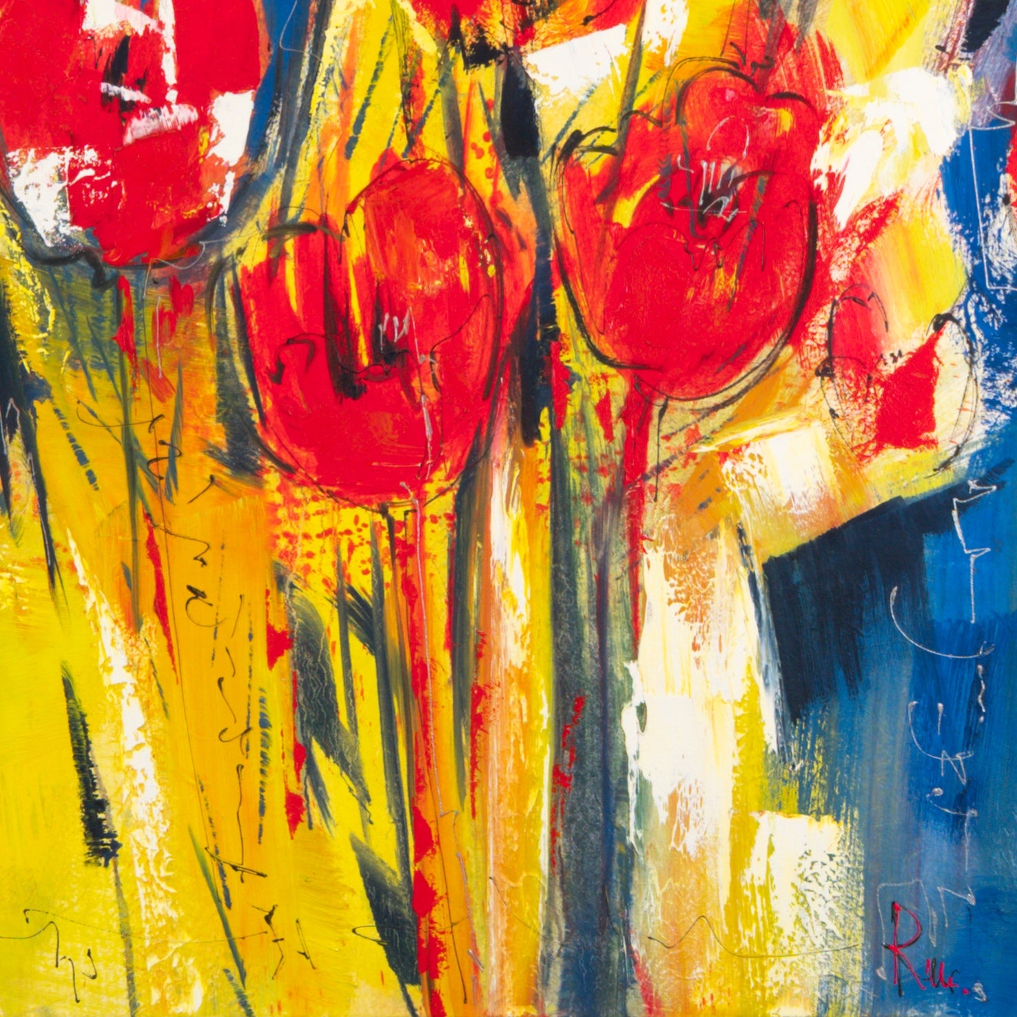 Rote Tulpen in Packpapier Bild 5