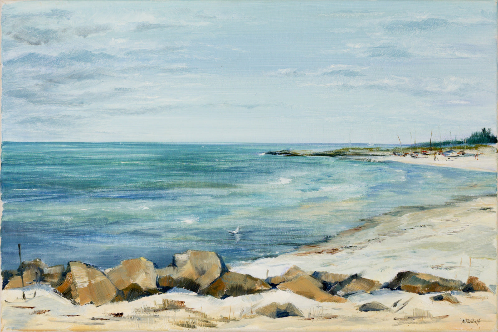 Strand mit Booten Bild 1