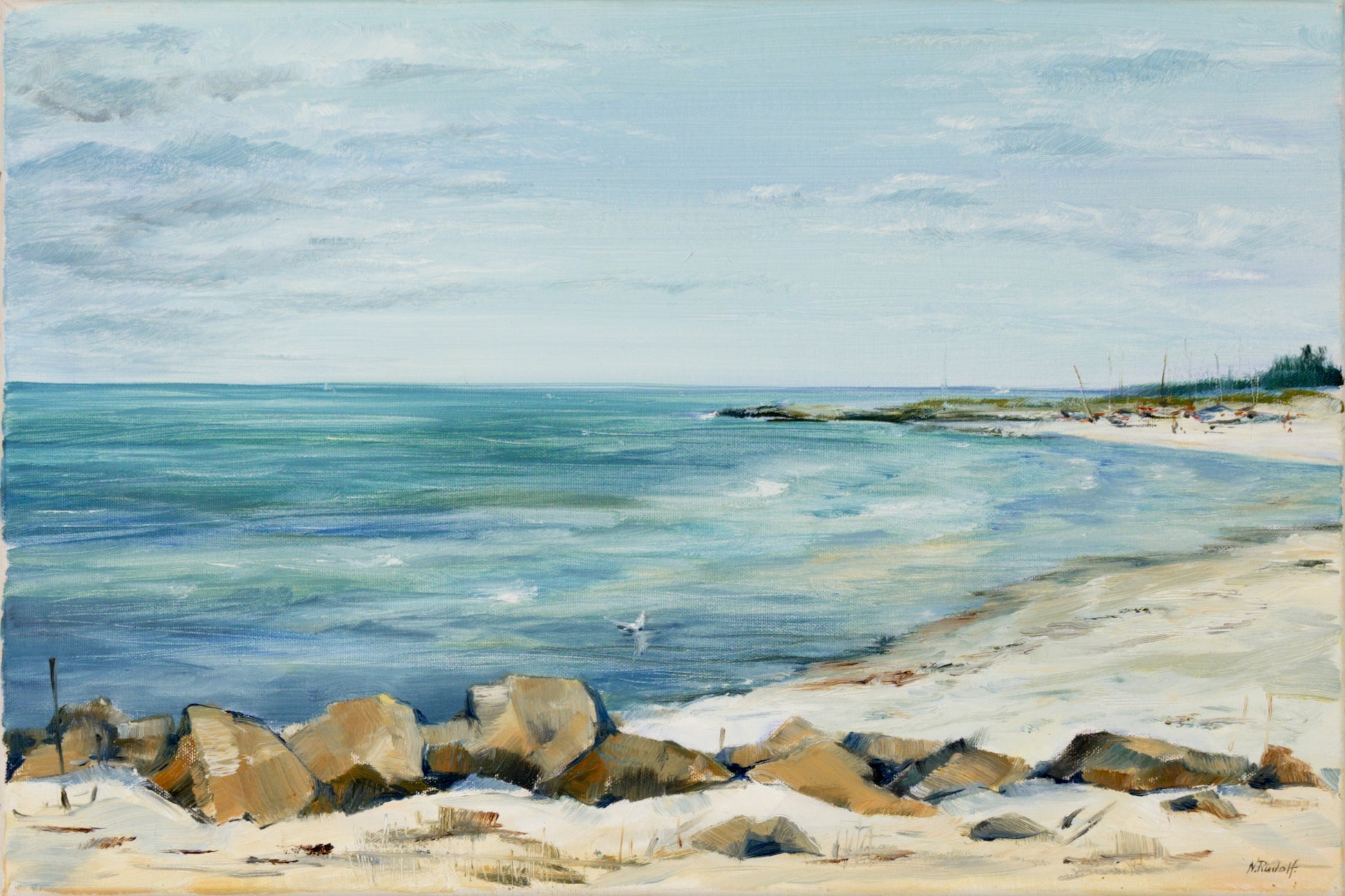 Strand mit Booten Bild 1